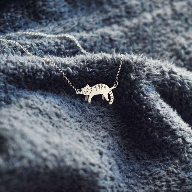 Sleeping Cat Necklace