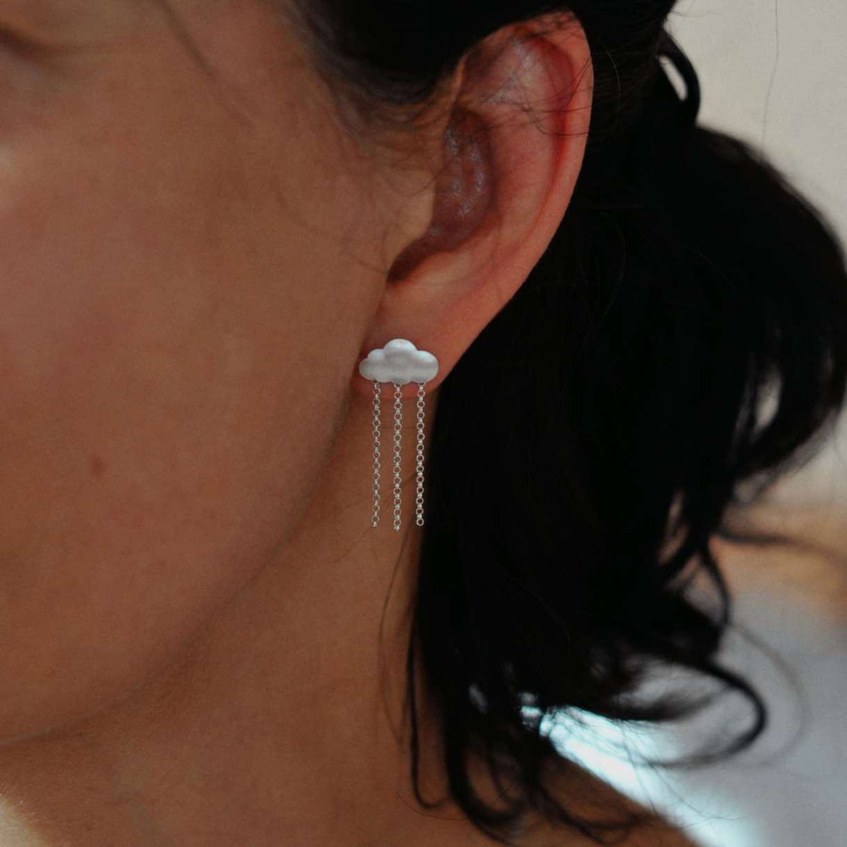 Mini Rain Cloud Stud Earrings