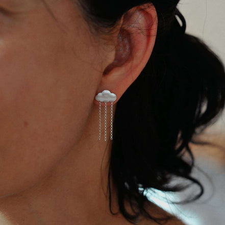 Mini Rain Cloud Stud Earrings