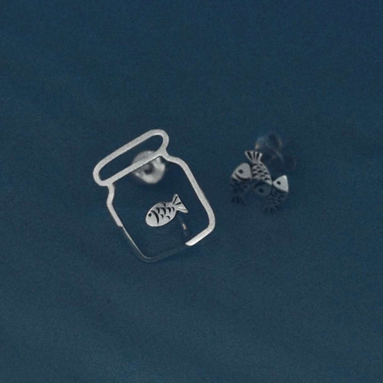 Earrings Fish in a Jar