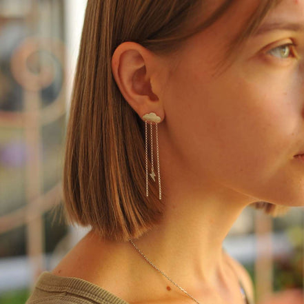 Storm & Clear Cloud Stud Earrings