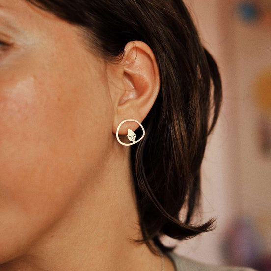 Home & Tree Circle Earrings