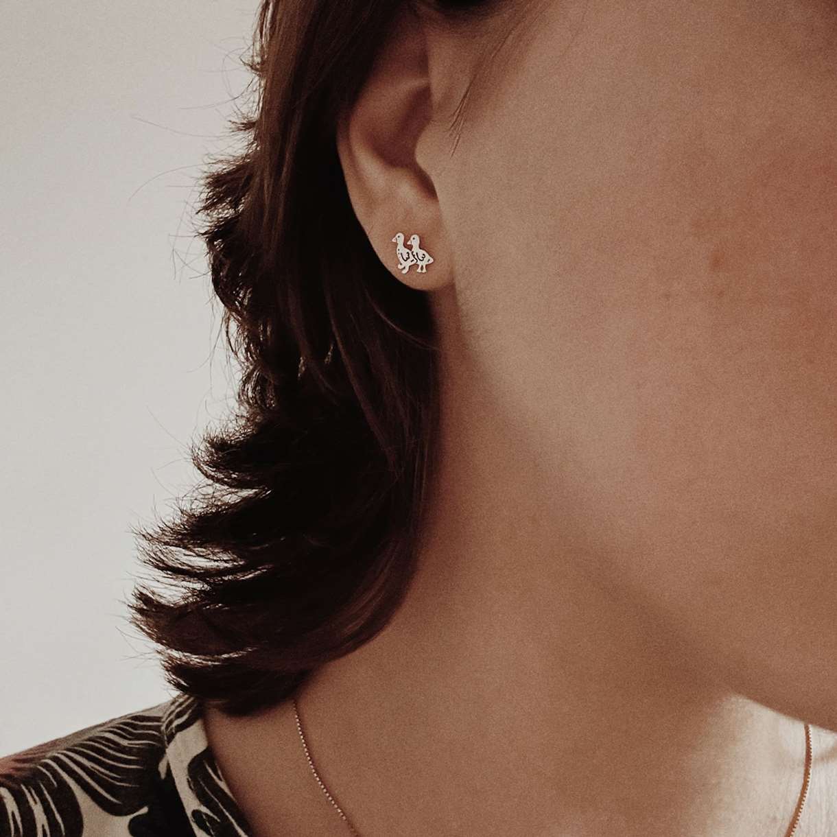 Goose with Goslings Earrings