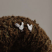 Rooster & Hen Stud Earrings