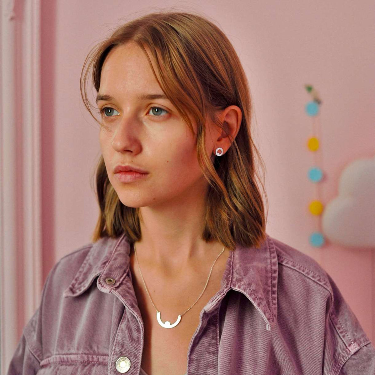 Earrings Pink Shapes