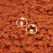 Home & Tree Circle Earrings