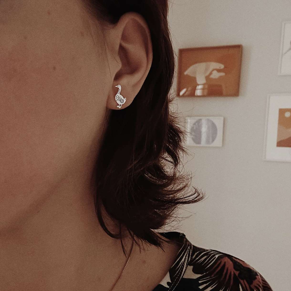 Goose with Goslings Earrings