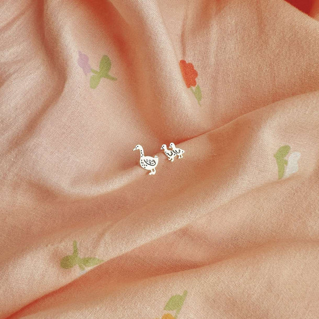 Goose with Goslings Earrings