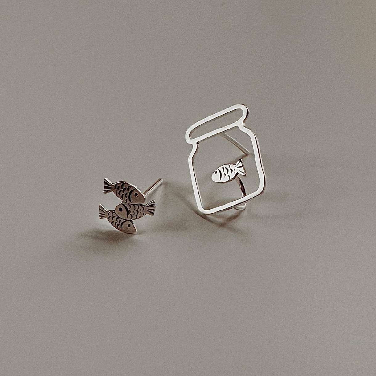 Earrings Fish in a Jar