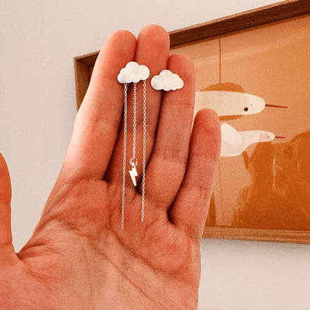 Storm & Clear Cloud Stud Earrings