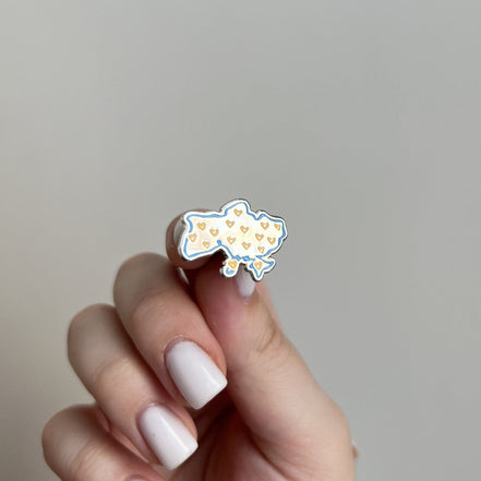 “Borders with Hearts” Pin