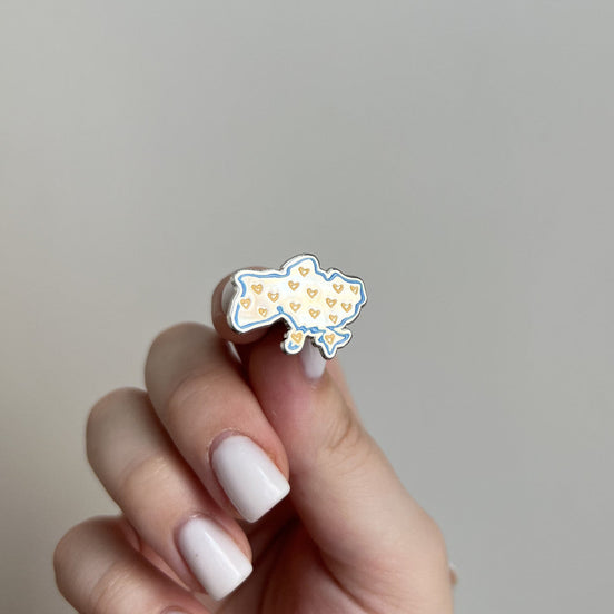 “Borders with Hearts” Pin