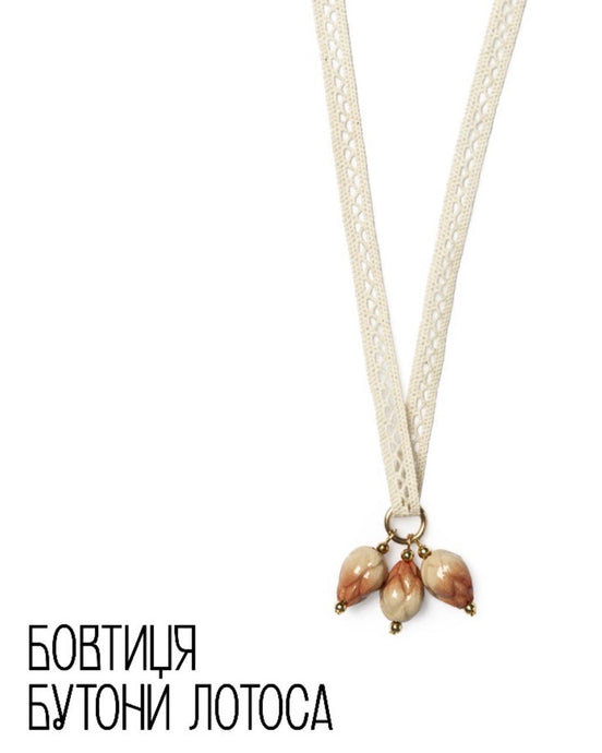 Ceramic pendant "3 Lotus buds"