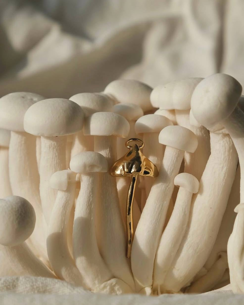 Minimalist Brass Mushroom Pendant