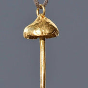 Gold pendant on a gray background