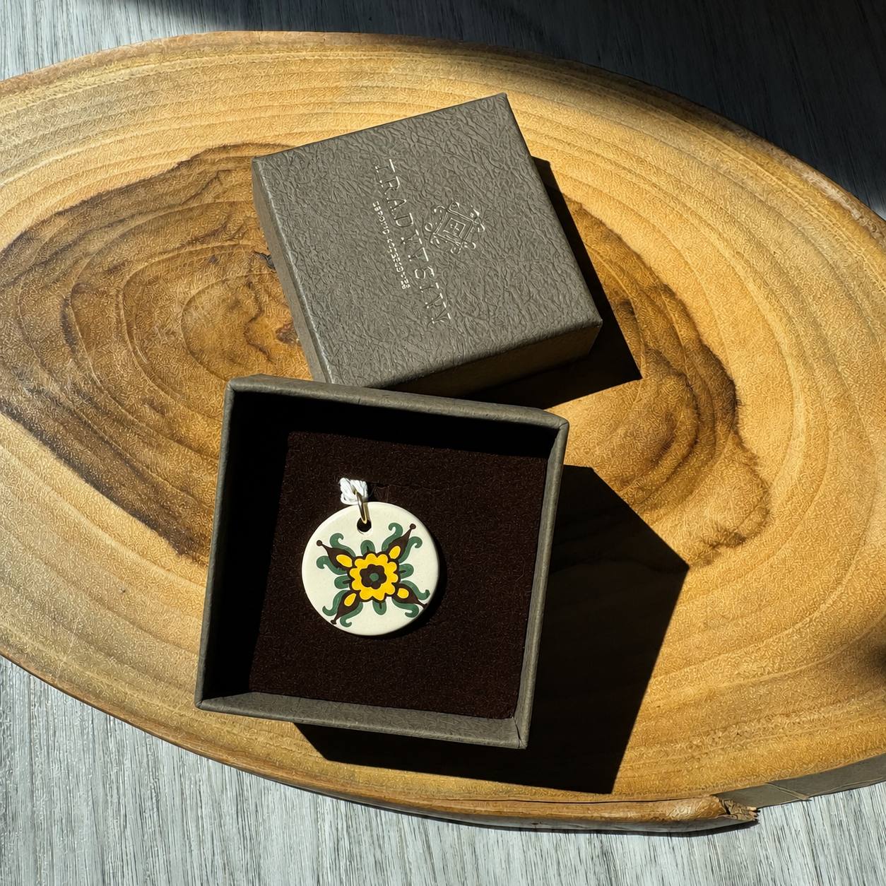 Floral Pendant – Handmade Ceramic