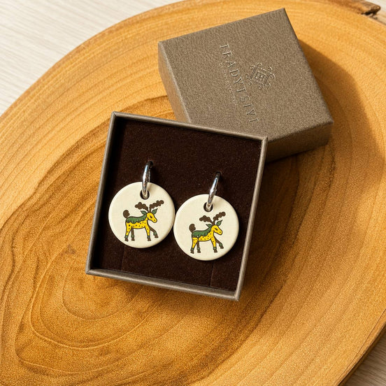 Kosiv Moose Earrings – Handmade Ceramic