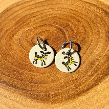 Kosiv Moose Earrings – Handmade Ceramic