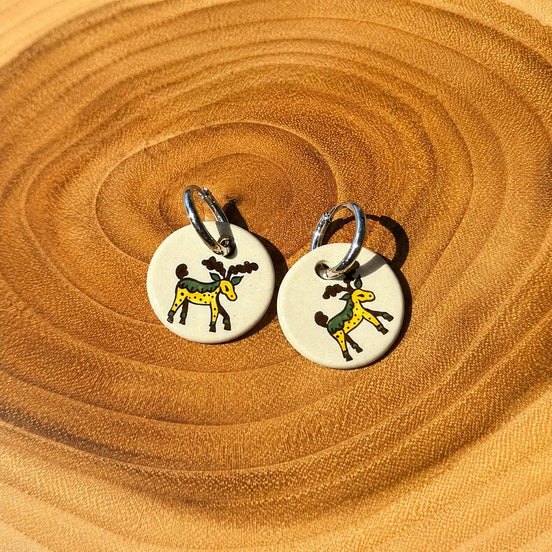 Kosiv Moose Earrings – Handmade Ceramic
