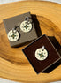 Four-Petal Floral Earrings – Handmade Ceramic